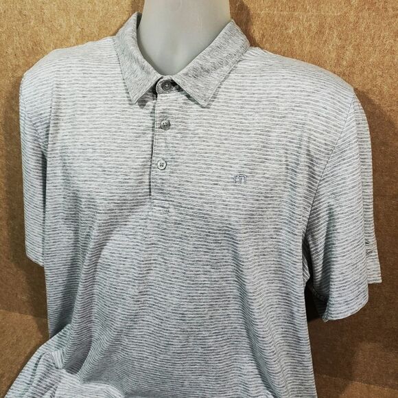 Travis Matthew Men's Gray Striped Polo Shirt #4 - Picture 1 of 7